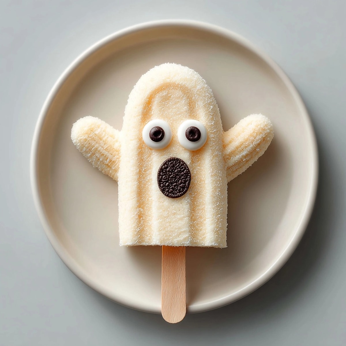 Boo-nana Yogurt Ghost Pops: Creamy, frozen bananas dipped in yogurt, decorated as spooky ghosts.