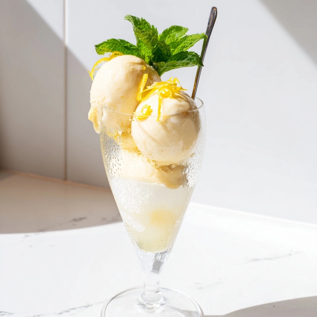 Savor Italian summer with a tangy Limoncello Float, easily made in just five minutes.