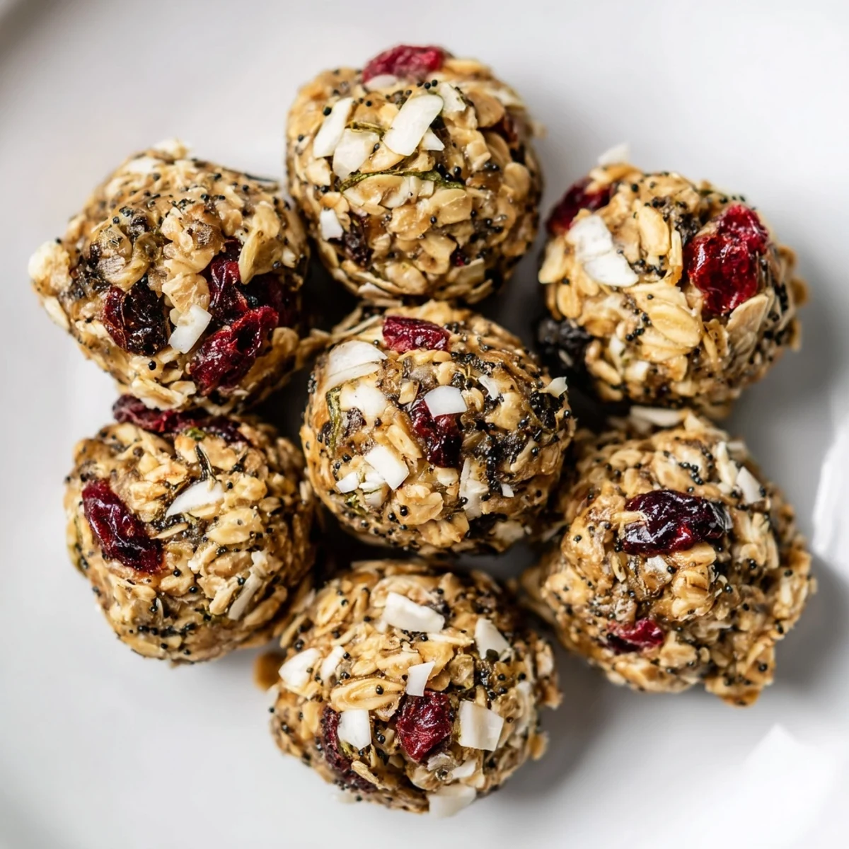 Colorful Japanese Bento Box energy balls featuring nutty almonds and sweet coconut.