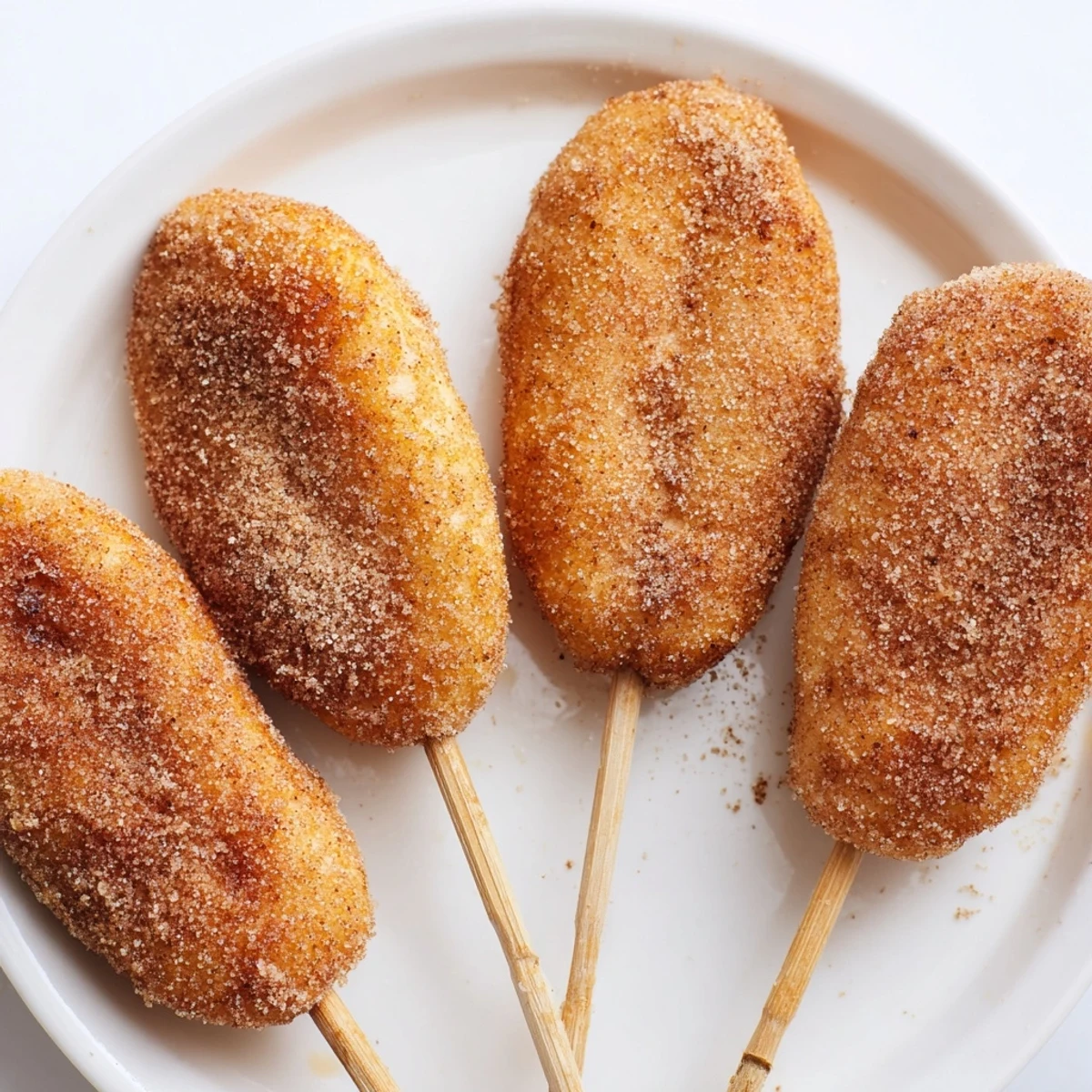 Warm Flamin Hot Cinnamon Sugar Biscuit Skewers drizzled with melted butter and coated in spice.  