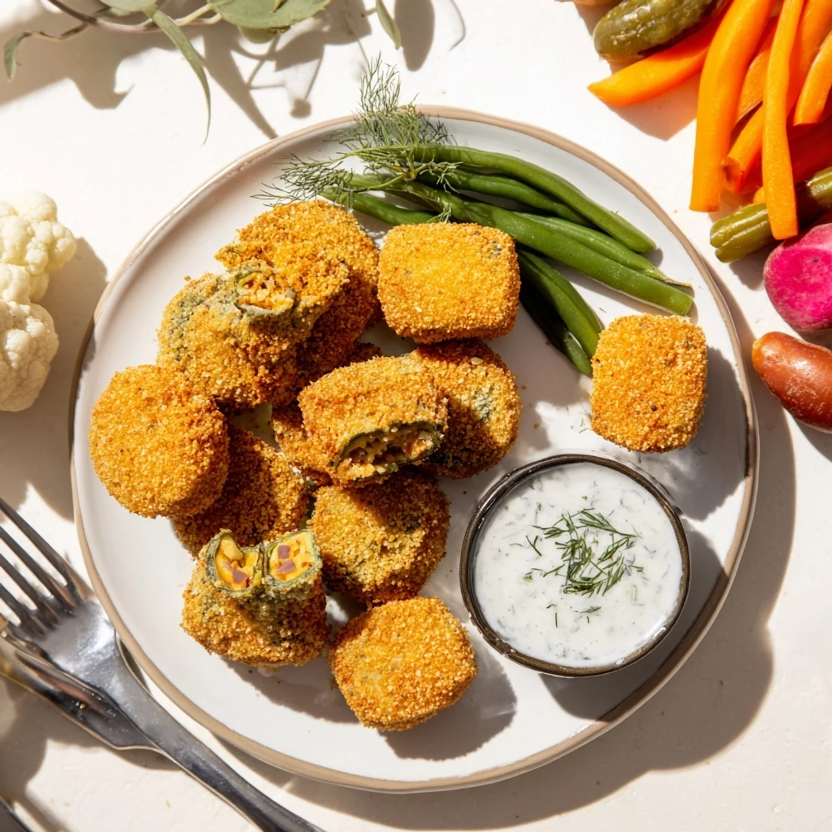Colorful platter showcasing the tangy Pickle Lovers Meal with assorted pickled delights.