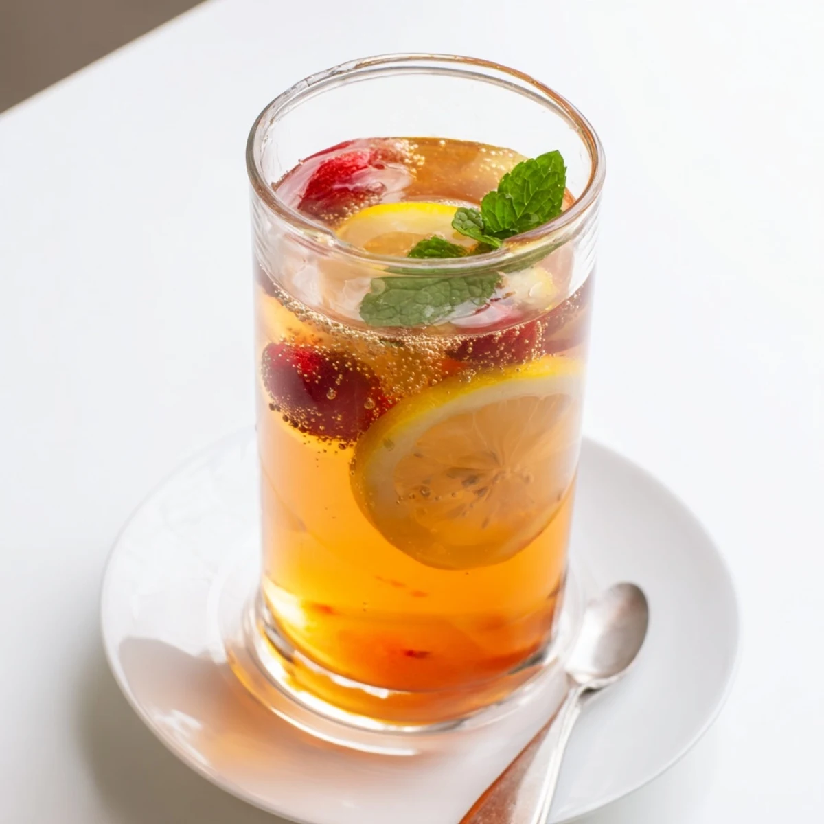 Refreshing Kombucha-Style home-brew mocktails with vibrant berries and mint illustration.  