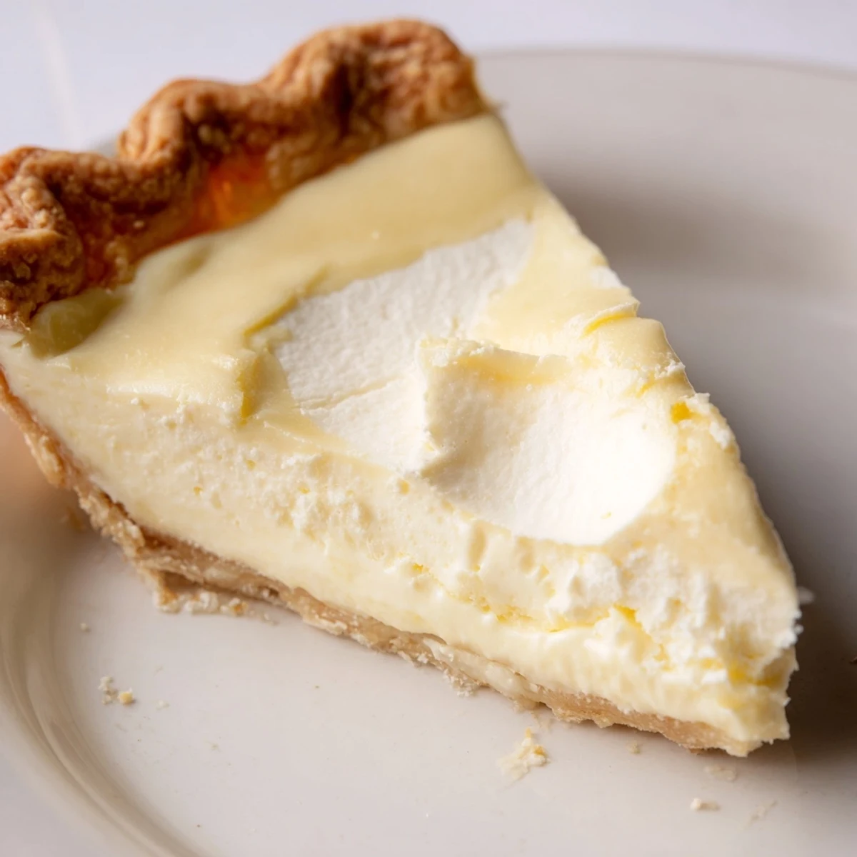 Creamy water pie with buttery crust, a nostalgic dessert for any gathering.  