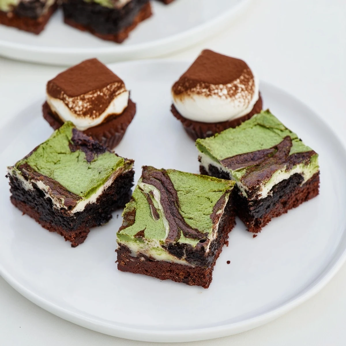 Indulge in rich matcha-miso brownies with a fudgy texture and unique flavor.