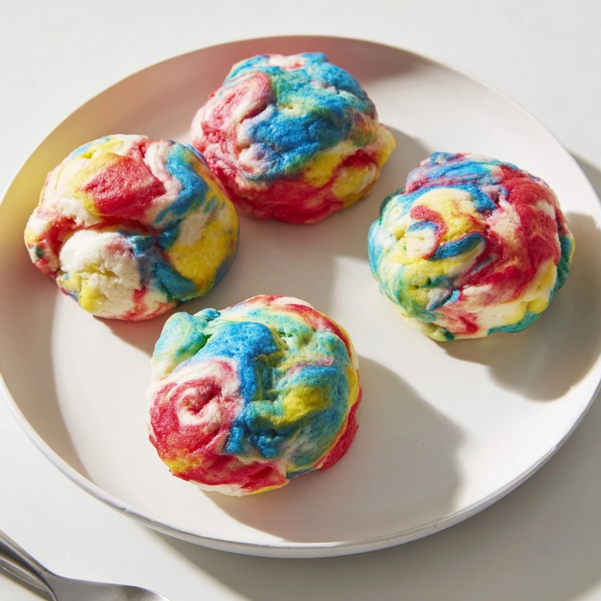 Deliciously airy rainbow cloud bread, an eye-catching gluten-free dessert option.