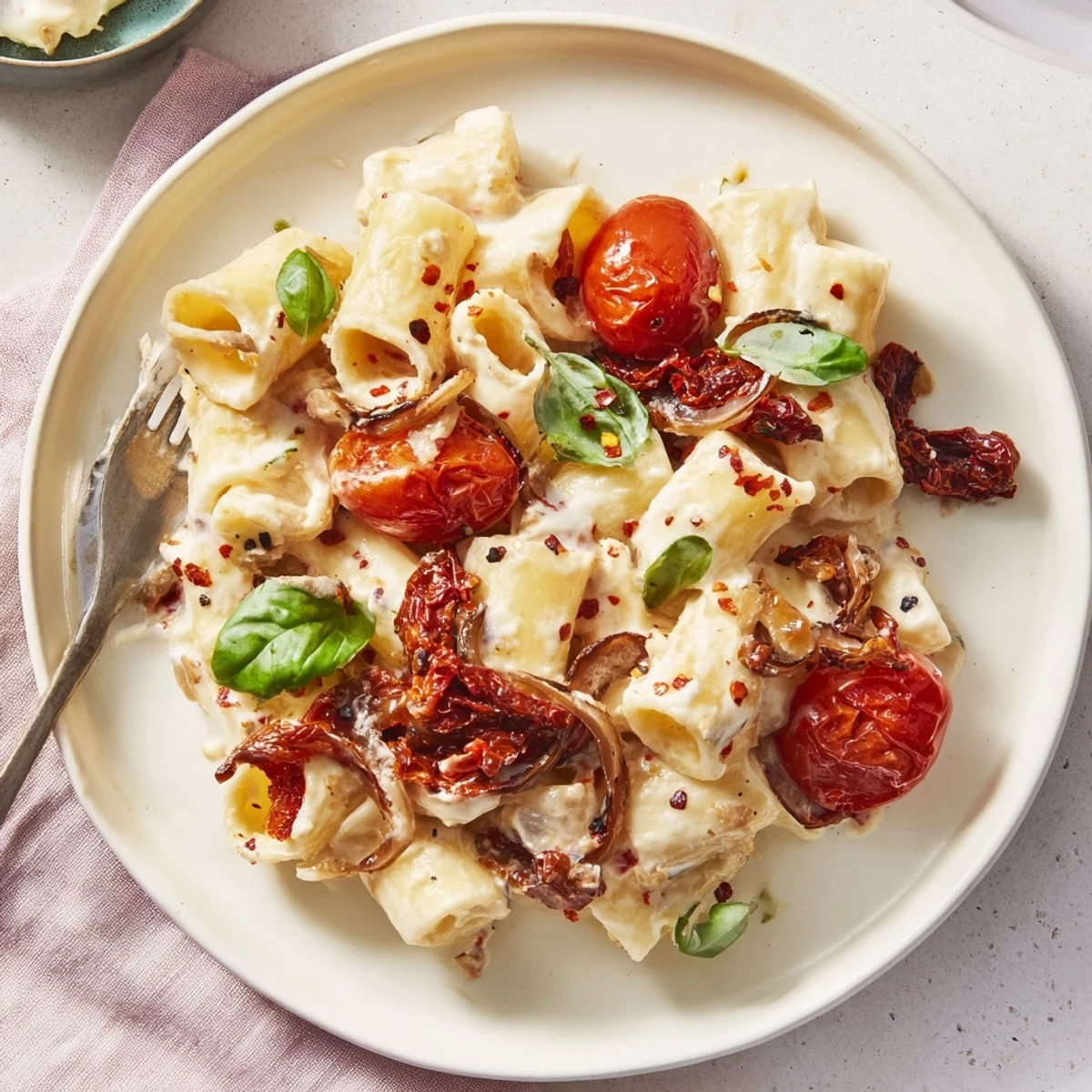 Savory Baked Feta Pasta featuring rich flavors and a colorful, appetizing presentation.