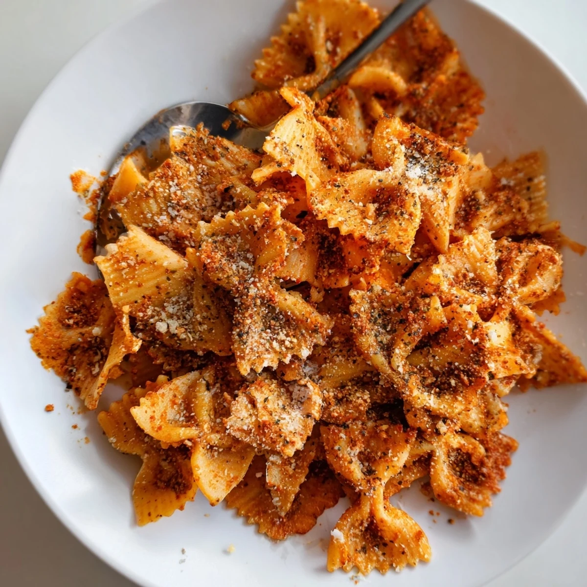 Crispy Pasta Chips Seasoned Variety, a perfect snack for dipping and sharing.  