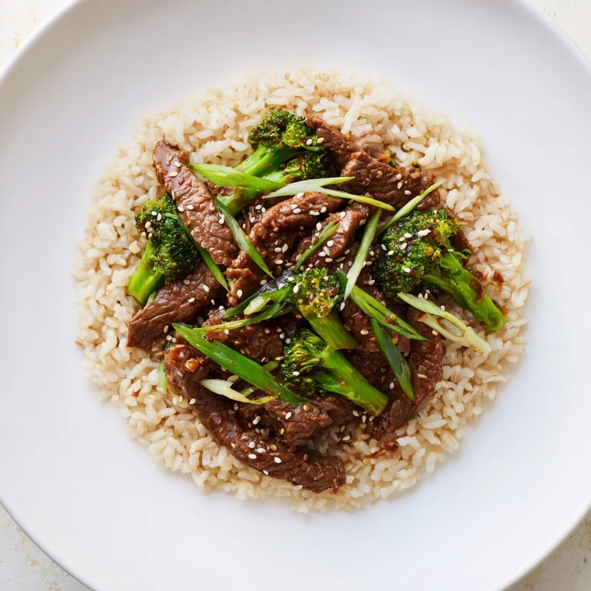 Steaming Slow-Cooker Beef & Broccoli: tender beef, vibrant broccoli, and flavorful sauce over rice and greens.
