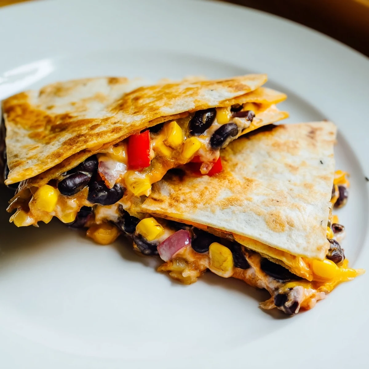 Baked tortilla wrap hack: a Tex-Mex delight showcasing gooey cheese and flavorful black beans.