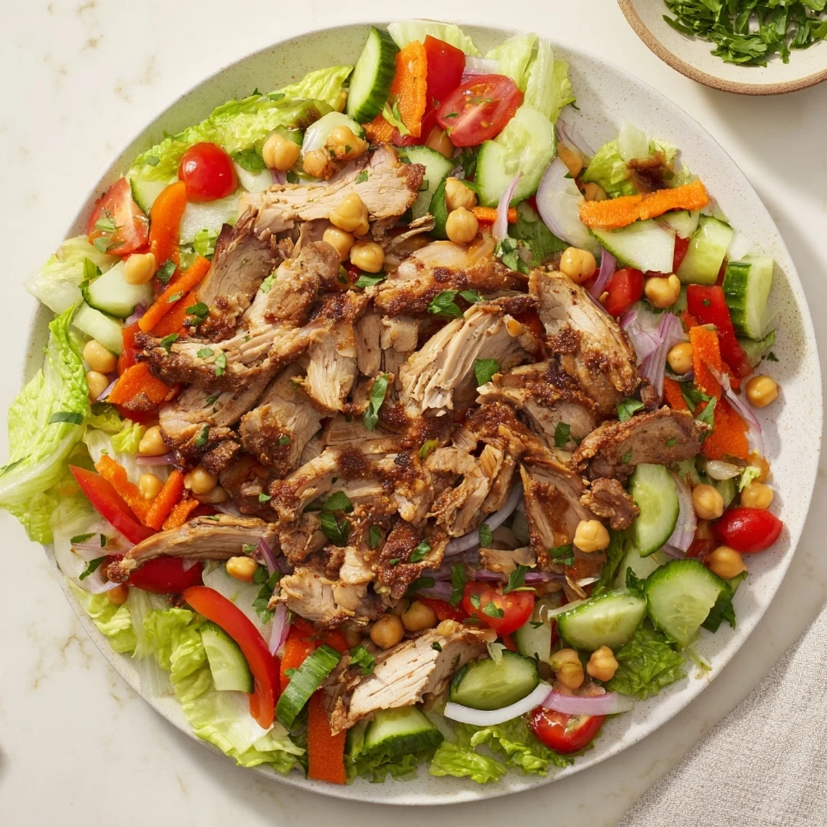 Fresh Chicken Salad with colorful vegetables, a bright, healthy, and easy lunch.