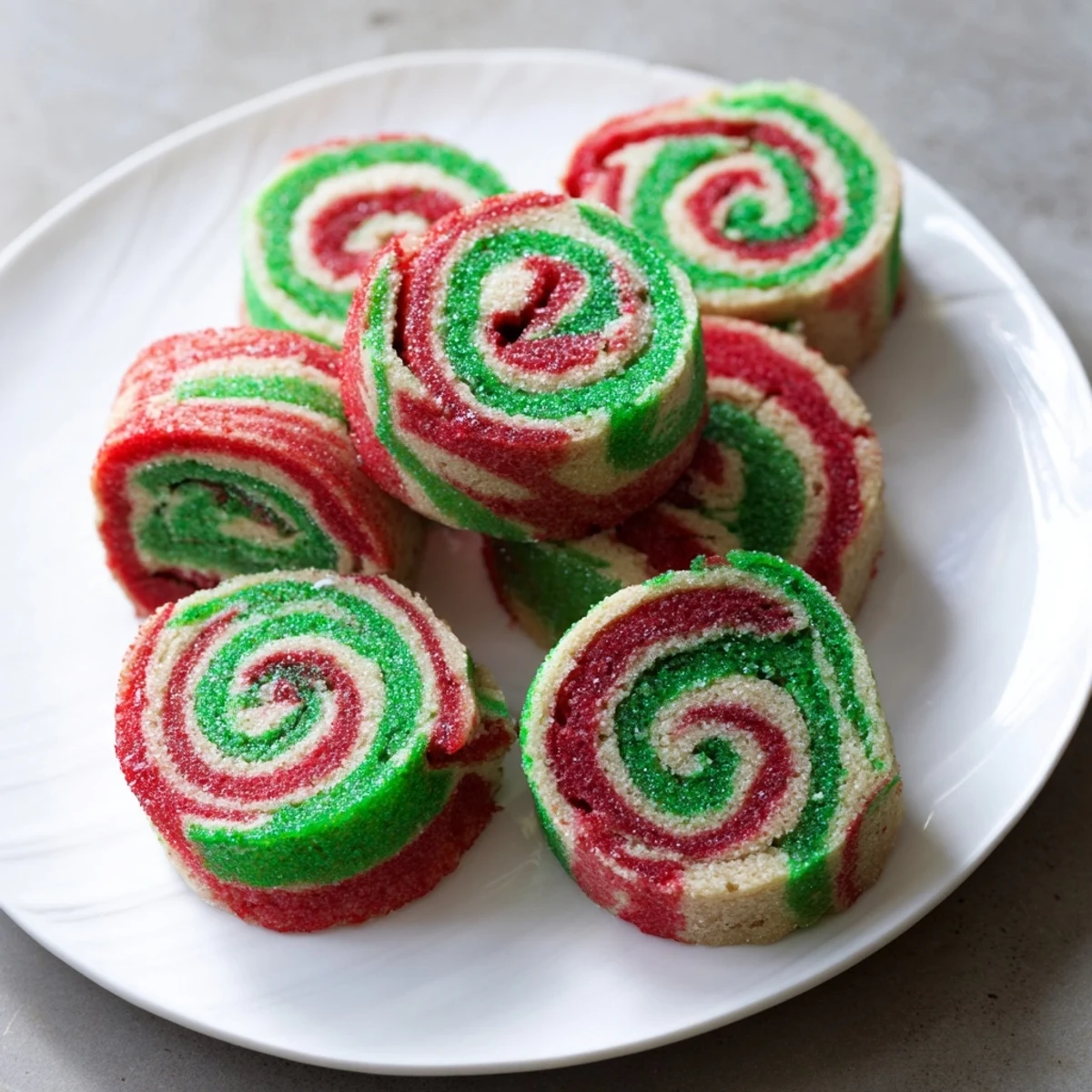 Freshly baked Holiday Pinwheel Cookies, beautifully swirled, with the crisp, buttery aroma of a classic dessert.