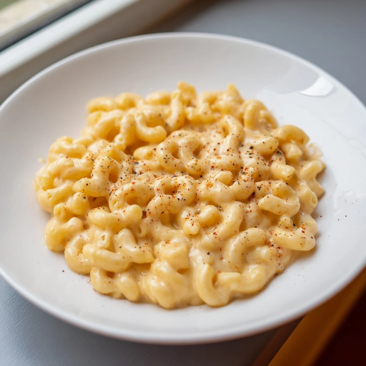 Golden, bubbly Easy Tinis Mac & Cheese with a creamy cheese sauce, perfect for a comfort-food dinner.