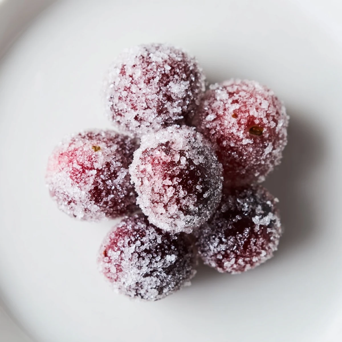Shiny candied cranberries, coated in sugar, offer a festive sparkle to complete this garnish recipe.