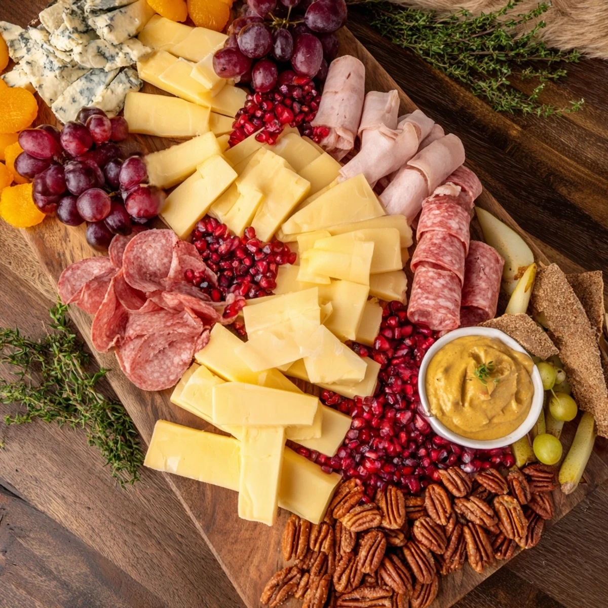 Delicious Sleigh Ride Charcuterie with seasonal fruits and savory cured meats, ideal for an easy appetizer.