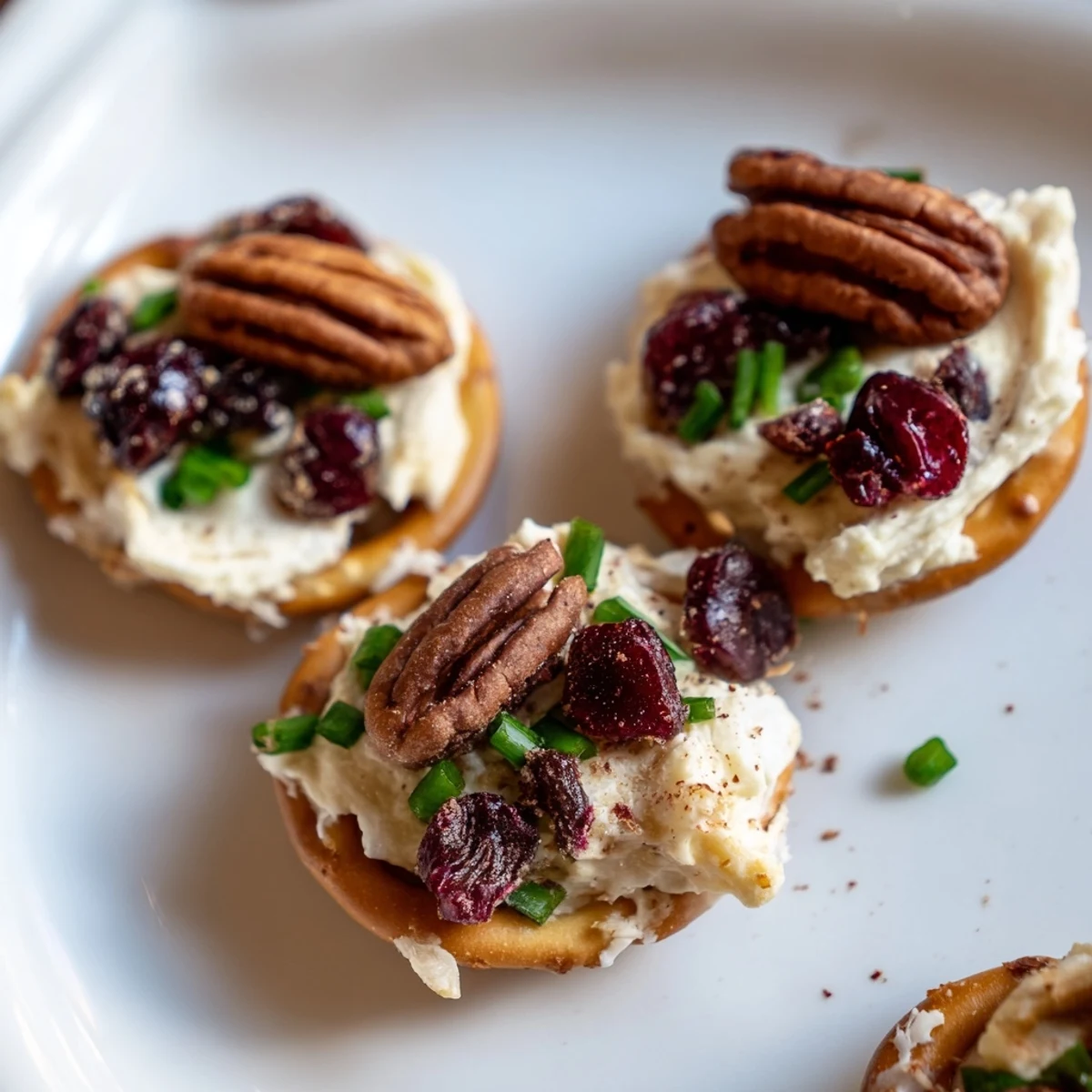 Rocket Fuel New Years Eve Treats: bite-sized snacks, topped with jalapeño and pecans, ready for your celebration.