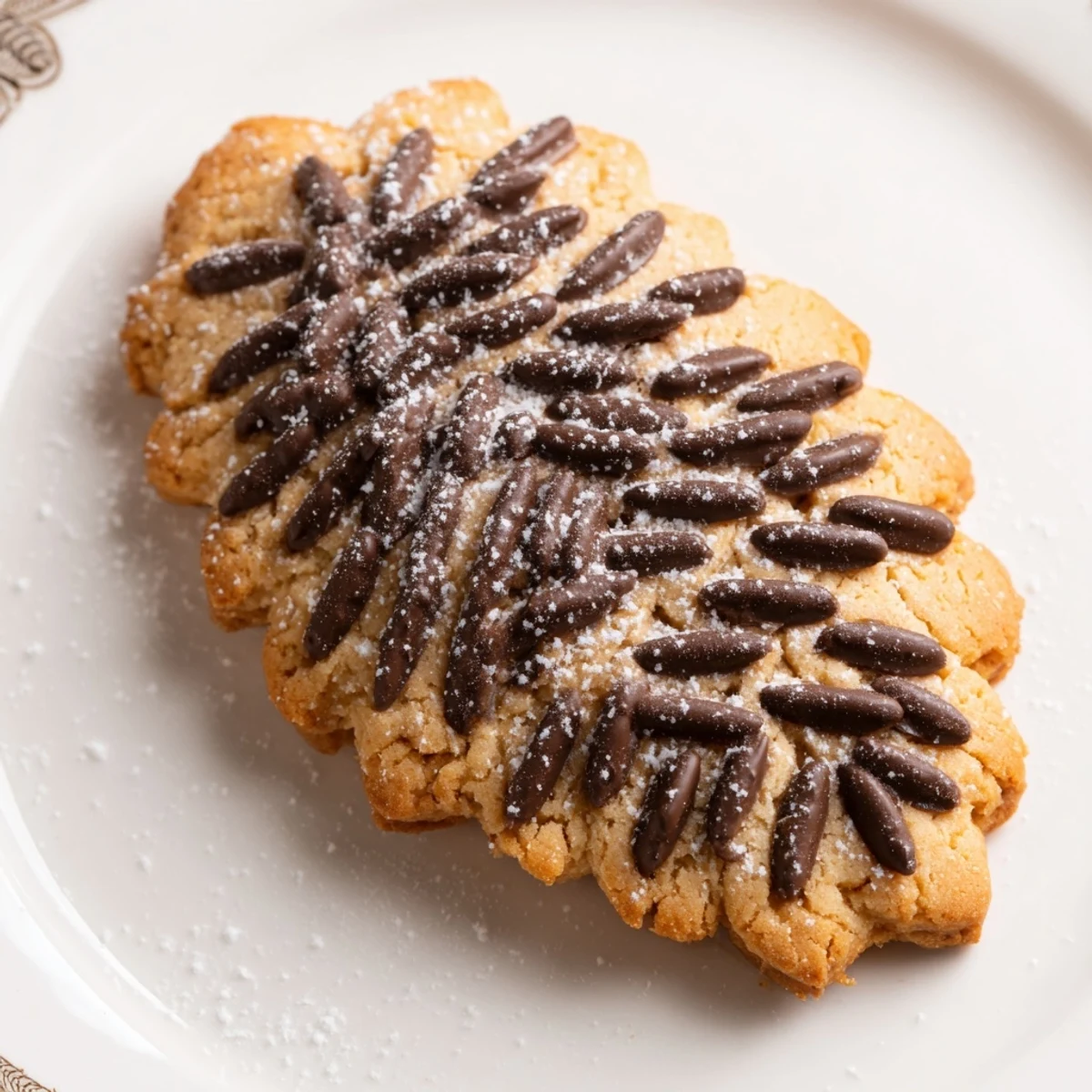 Pinecone Shaped Peanut Butter Cookies, golden brown and perfectly textured, ready to be enjoyed.