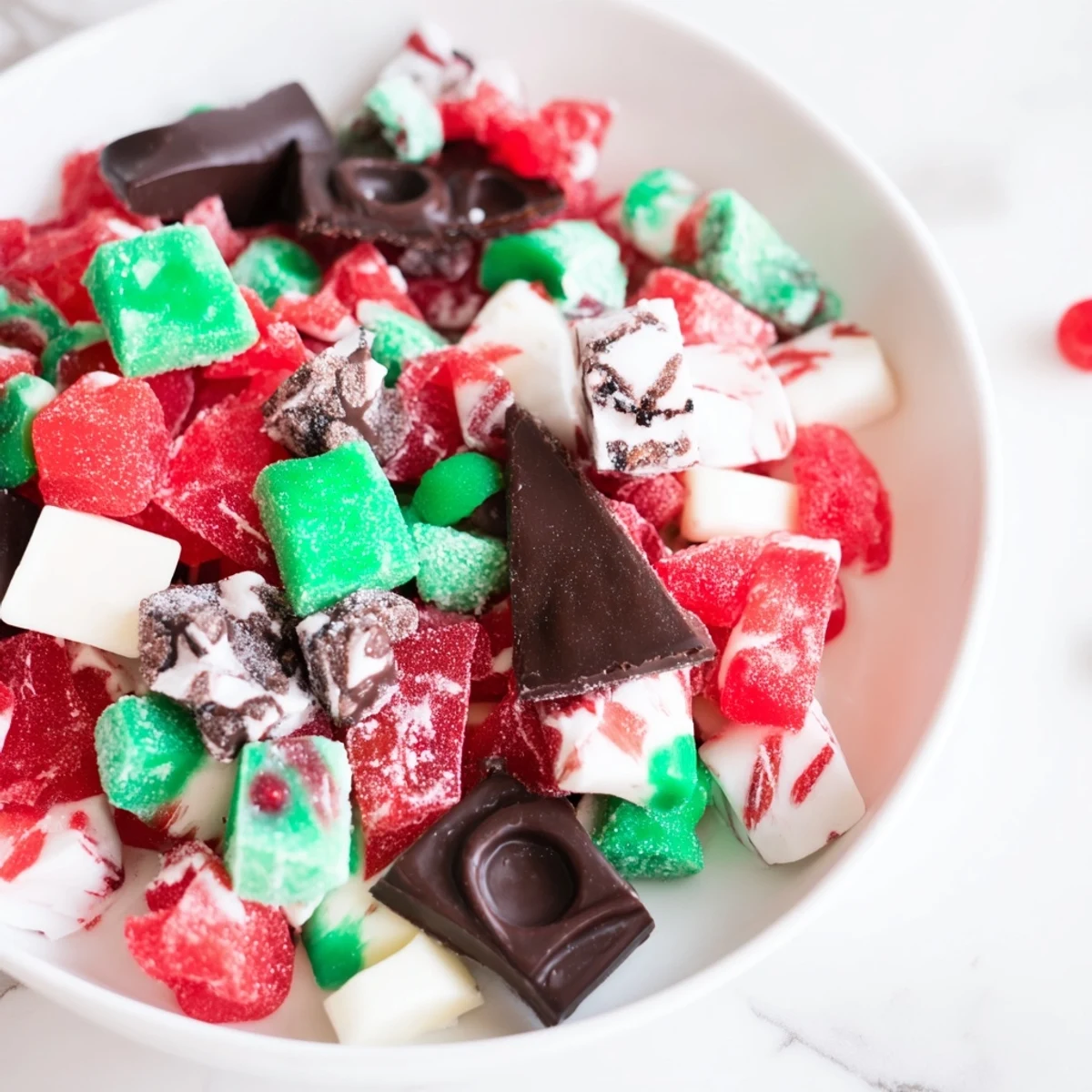 A dazzling display of Jingle Bell Rock Candy, colorful and shimmering with holiday charm.