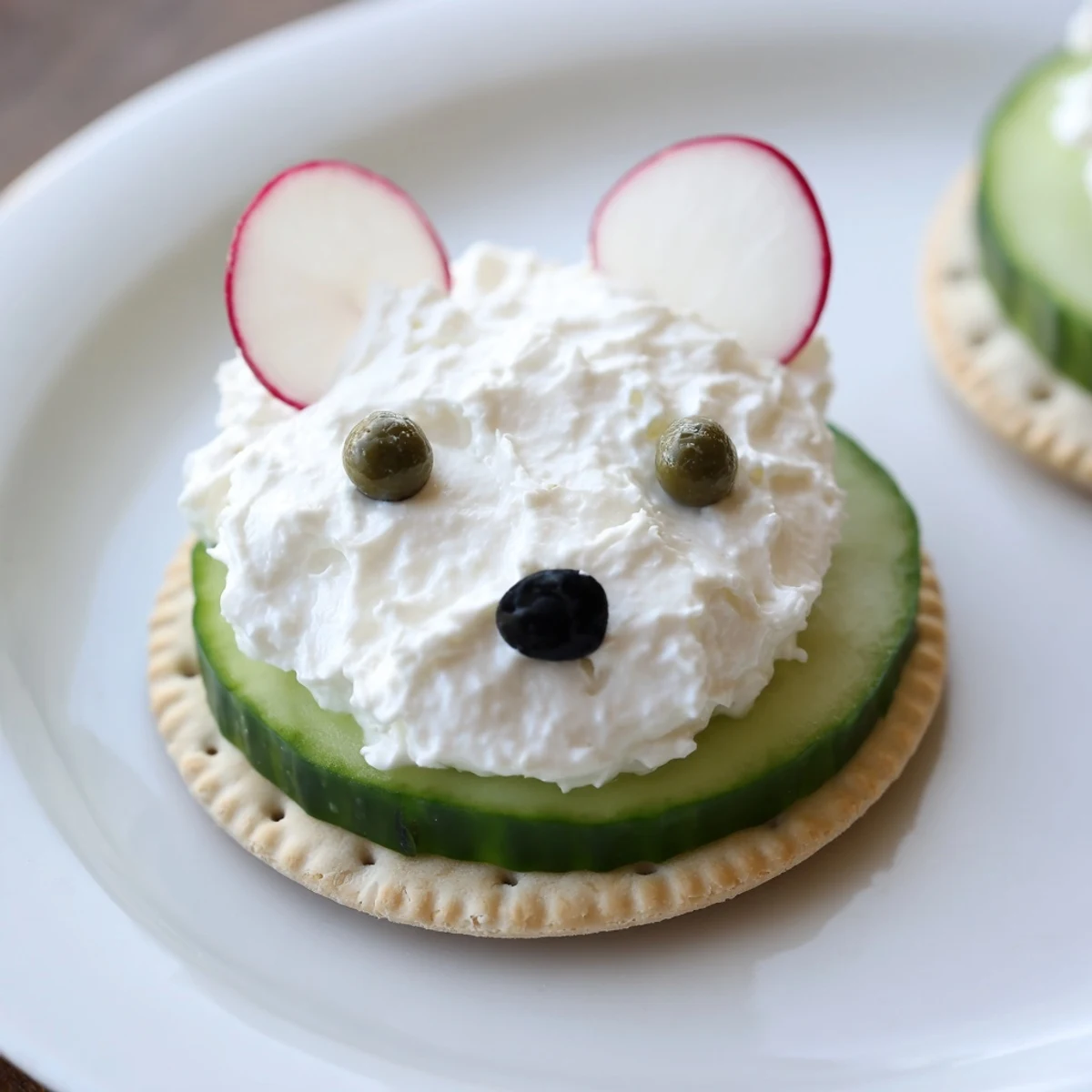 Cool and creamy Polar Bear Iceberg Cracker Stacks display a fun, party-ready appetizer presentation.