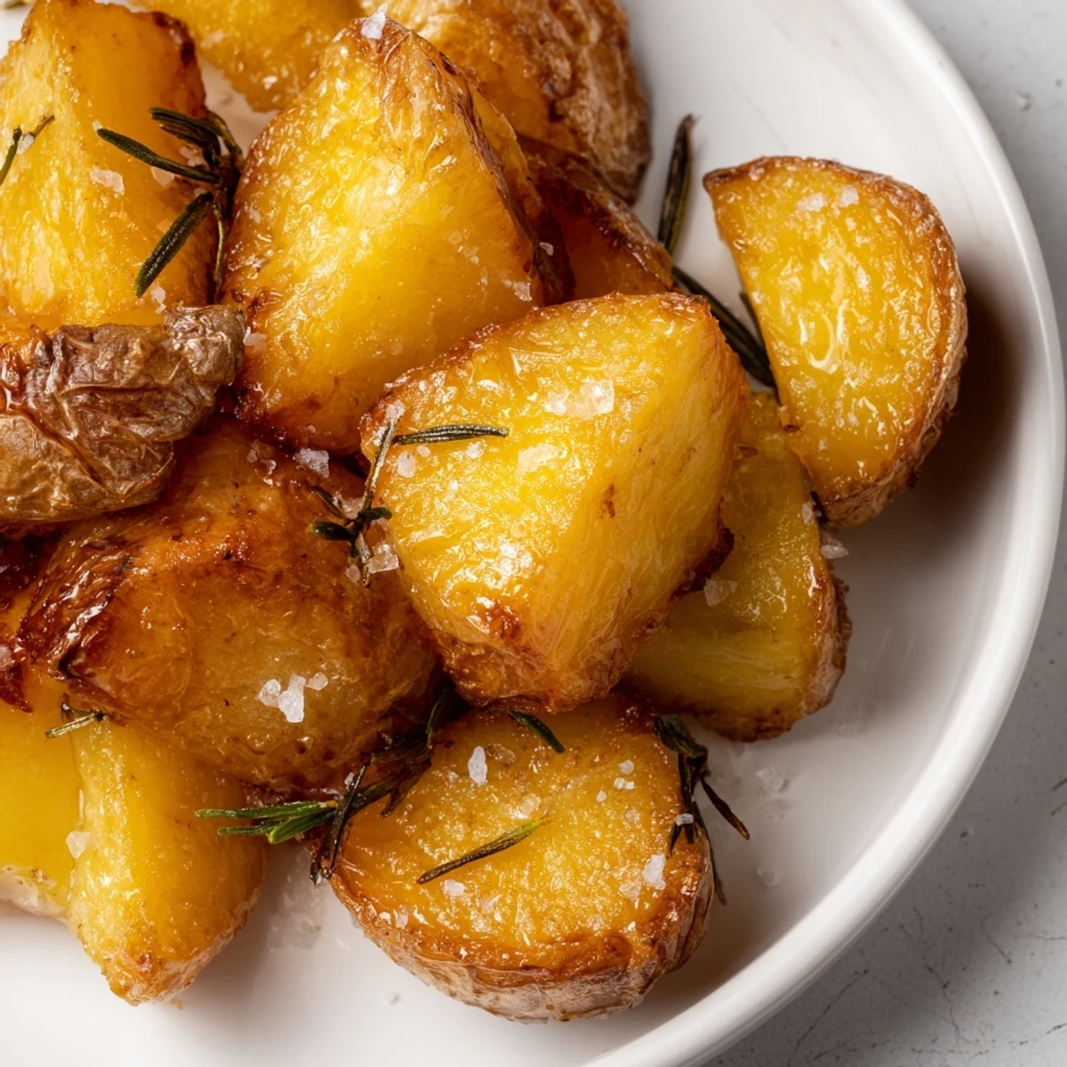Imagine fluffy interiors in these Beef Tallow Roasted Potatoes; a rustic, delicious side dish.