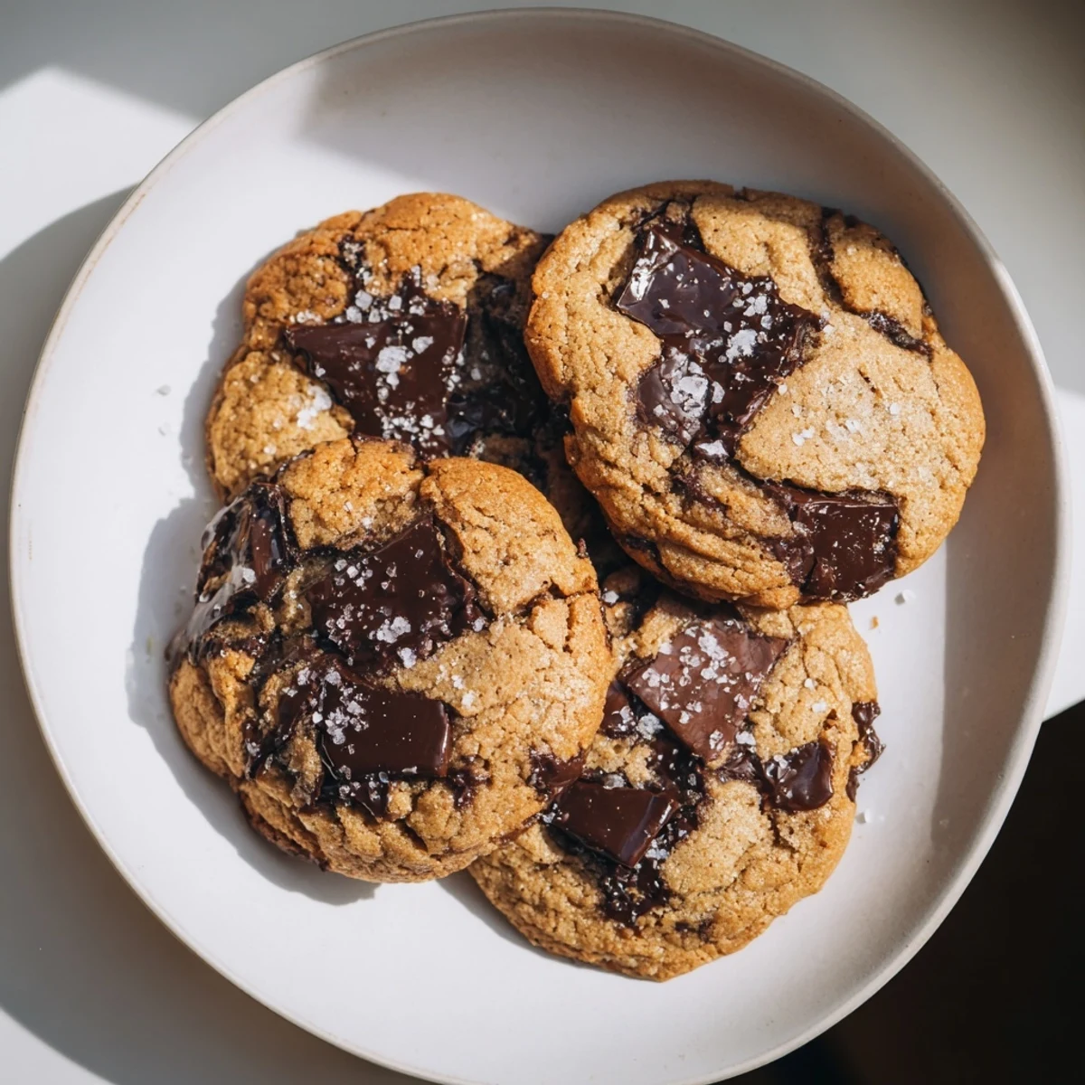 Golden brown Miso Brown Butter Cookies, delightfully chewy and studded with rich chocolate chunks.