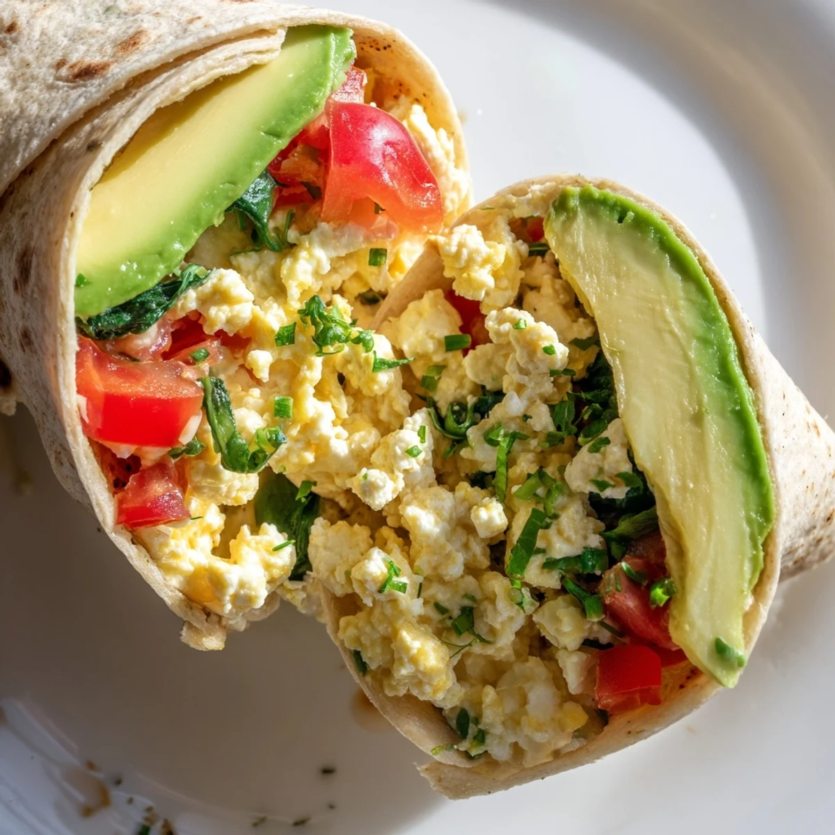 Steaming Feta Egg Wrap, showcasing fluffy eggs with feta, colorful veggies, served in warm tortilla.