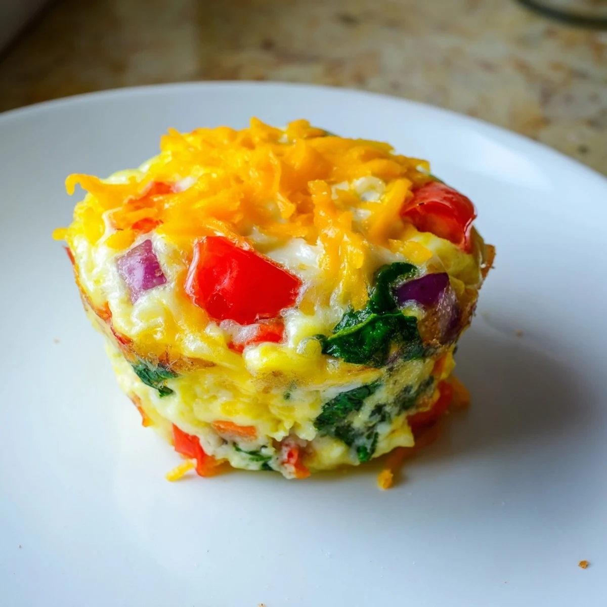 A close-up of fluffy customizable egg muffins: a hearty breakfast with eggs and your favorite fillings.