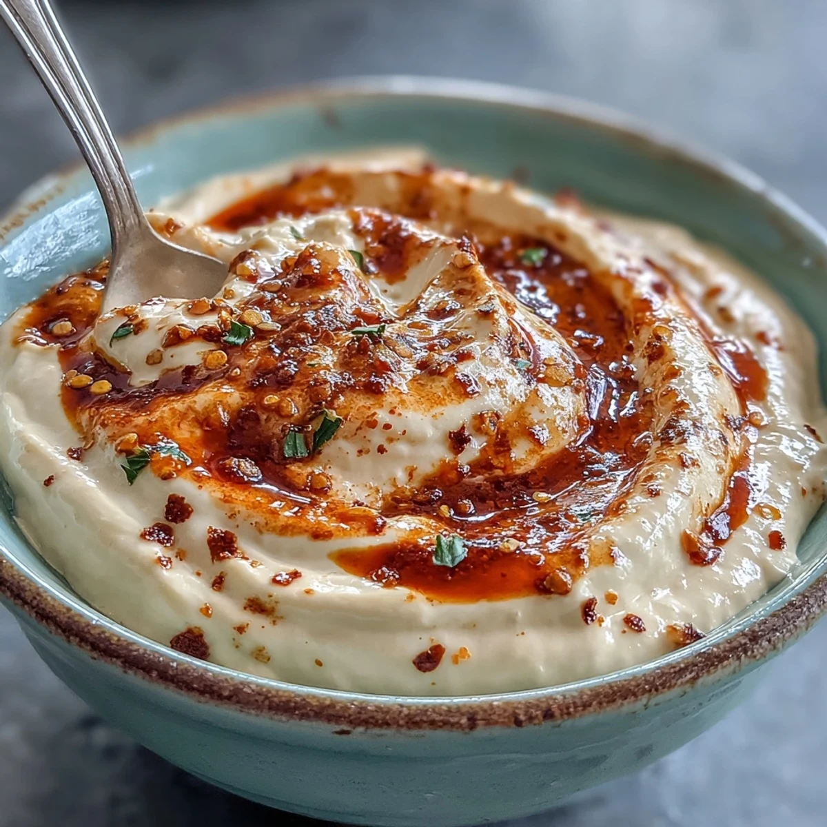 Vibrant Southwest Ranch Sauce drizzled over a colorful salad, garnished with fresh herbs and spices.