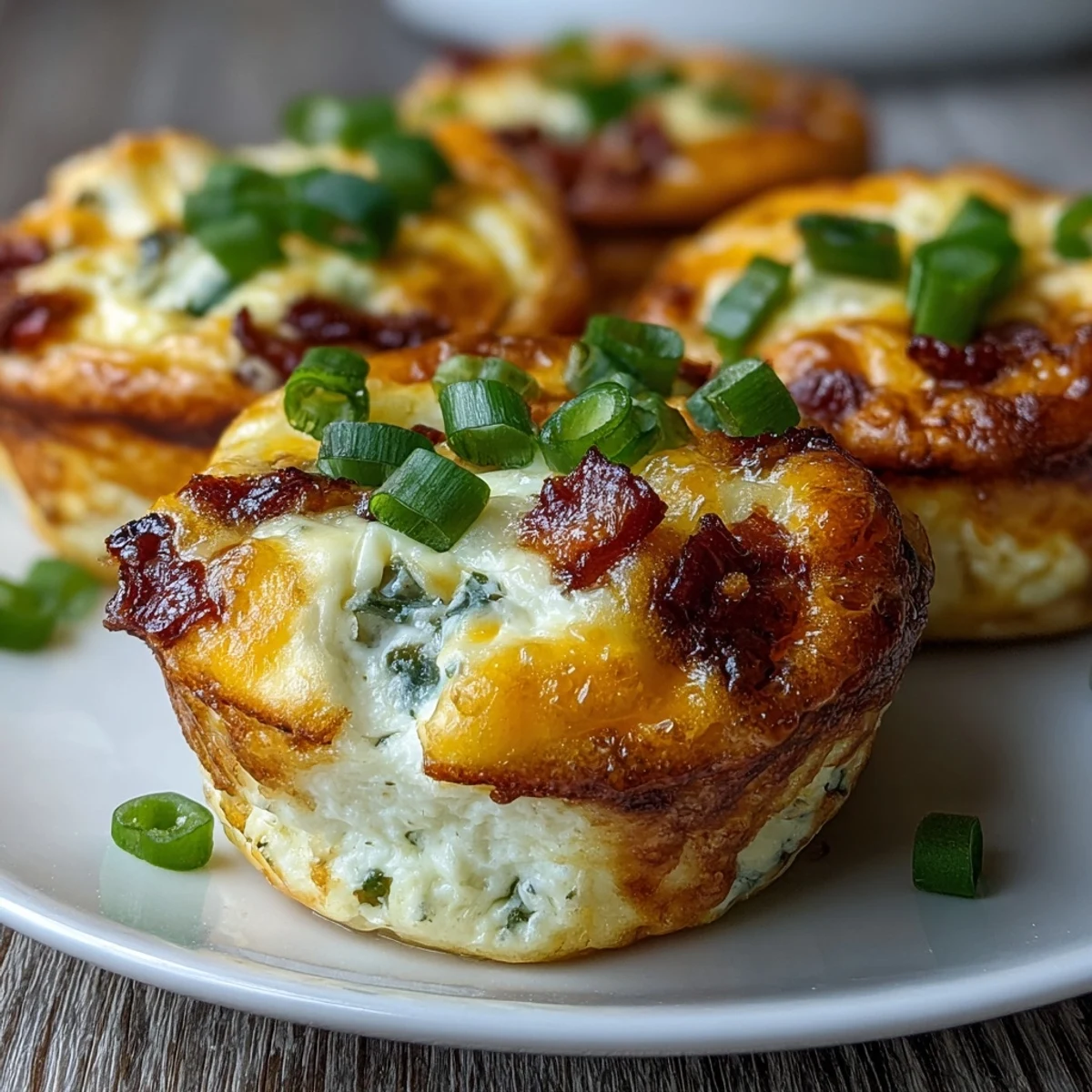 A close-up view of Keto Jalapeño Cheddar Egg Cups reveals bubbling cheddar, diced peppers, and a gentle kick, perfect for a grab-and-go meal.