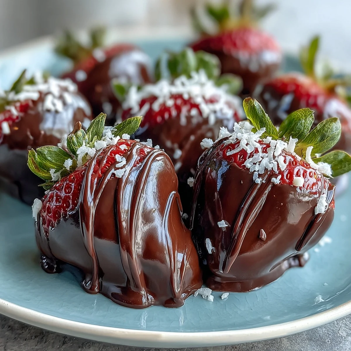 Beautiful edible bouquet of fresh strawberries dipped in rich chocolate, decorated with nuts and sprinkles, arranged on skewers.