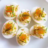 Deviled Eggs Caviar Shallots