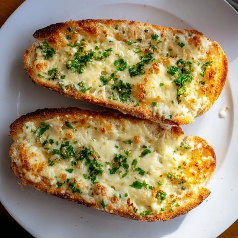 Crispy Chili Cheese Garlic Bread Slices with gooey melted cheese and fresh herbs.  
