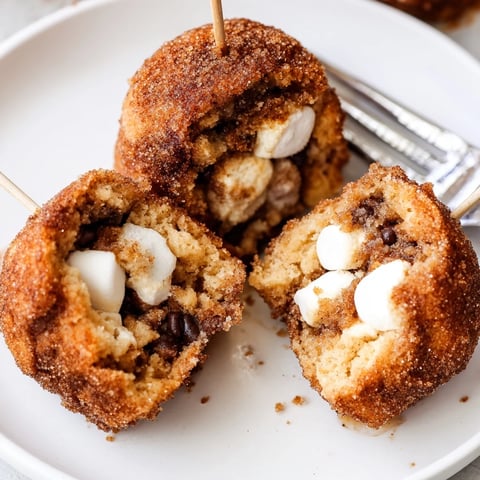 Delicious Smores Cinnamon Sugar Maple Ginger Muffin Pops with gooey marshmallows and chocolate.  