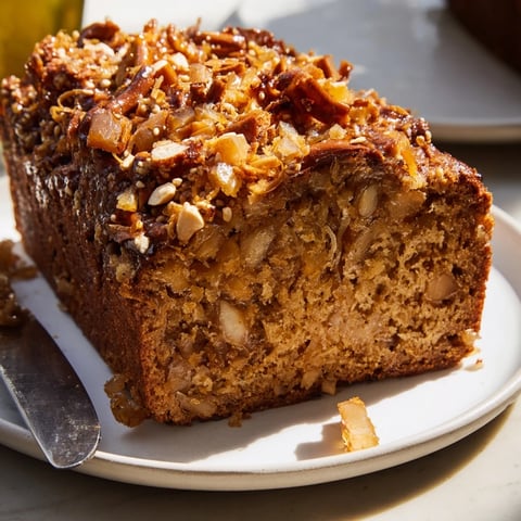 Savory Maple Ginger Cheddar Pretzel Muffin Loaf topped with crushed pretzels and sea salt.  