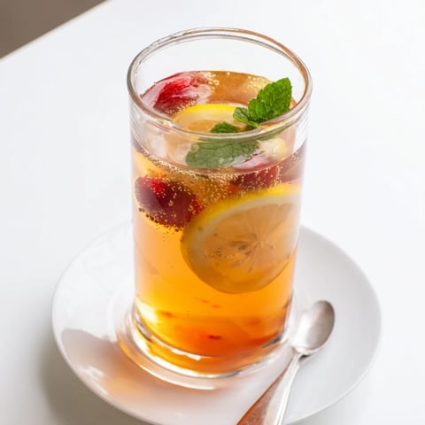 Refreshing Kombucha-Style home-brew mocktails with vibrant berries and mint illustration.  