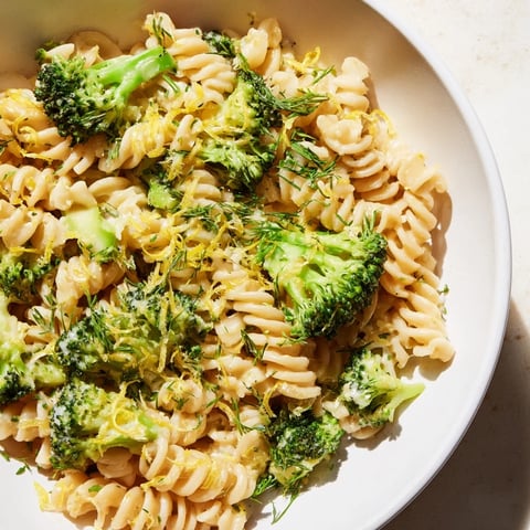 Steaming green goddess broccoli cheddar one-pot pasta, a comforting, creamy family meal ready in minutes.