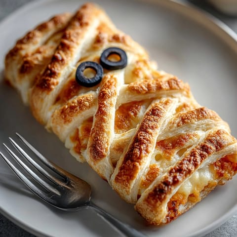 Imagine melted cheese peeking from these spooky Halloween Grilled Cheese Mummy Wraps, delightfully easy to make.