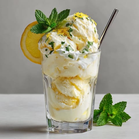 Refreshing Limoncello Float recipe: A bubbly Italian dessert drink with lemon zest topping.