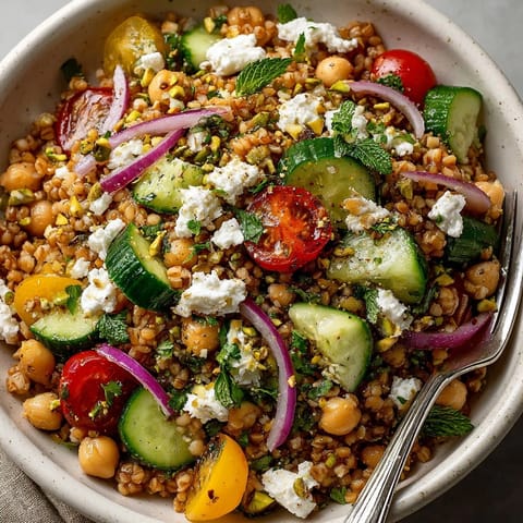 Overhead shot of Jennifer Aniston Salad in a bowl, showcasing fresh ingredients and zesty lemon dressing.
