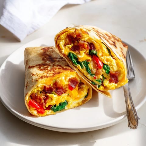 Warm, cheesy, comforting Cheesy Stuffed Tortilla Breakfast Pockets, the perfect handheld savory breakfast.