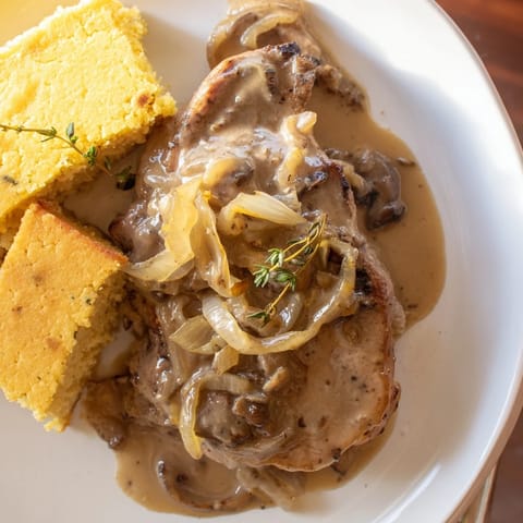 Smothered Pork Chops Cornbread