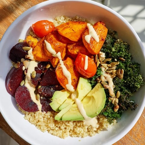 Quinoa Kale Roasted Beet Bowl