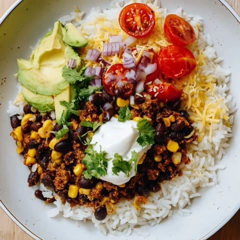 Rice Bean Corn Burrito Bowls