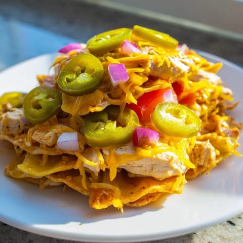 Crispy Pasta Chip Nachos