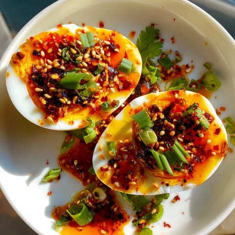 Chili oil eggs bold flavor