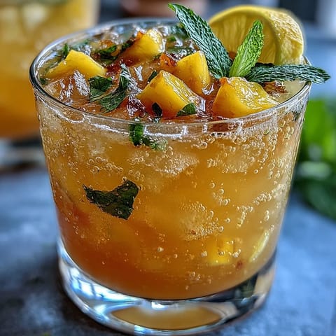 Sparkling Grad Party Punch, featuring juicy mango, pineapple, and fizzy lemonade.
