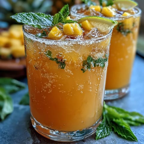 Tropical Grad Party Punch, a vibrant mango pineapple lemonade celebration drink.