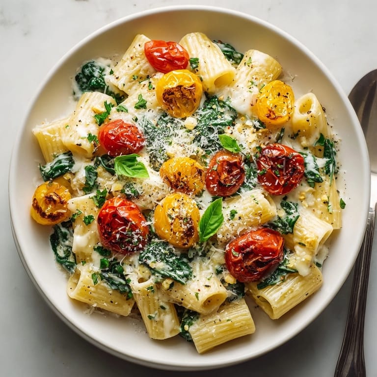 Imagine the delicious Creamy One-Pot Pasta with Cherry Tomato Burst—a simple recipe ready to serve!