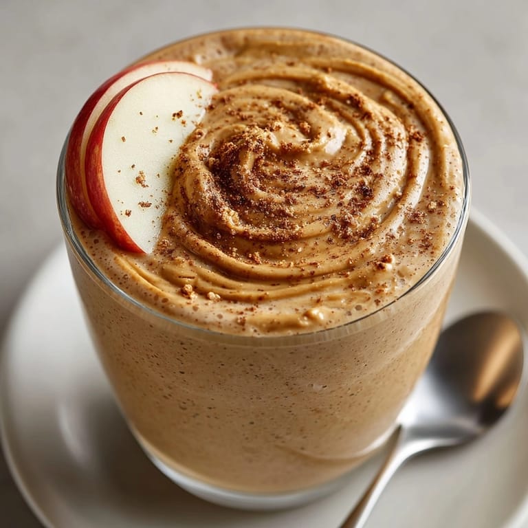 Easy Peanut Butter Apple Fall Smoothie recipe: a delicious, healthy autumn pick-me-up.
