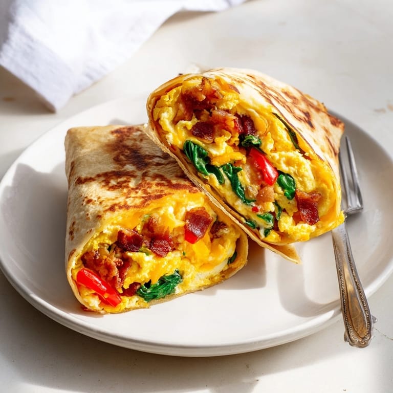 Warm, cheesy, comforting Cheesy Stuffed Tortilla Breakfast Pockets, the perfect handheld savory breakfast.