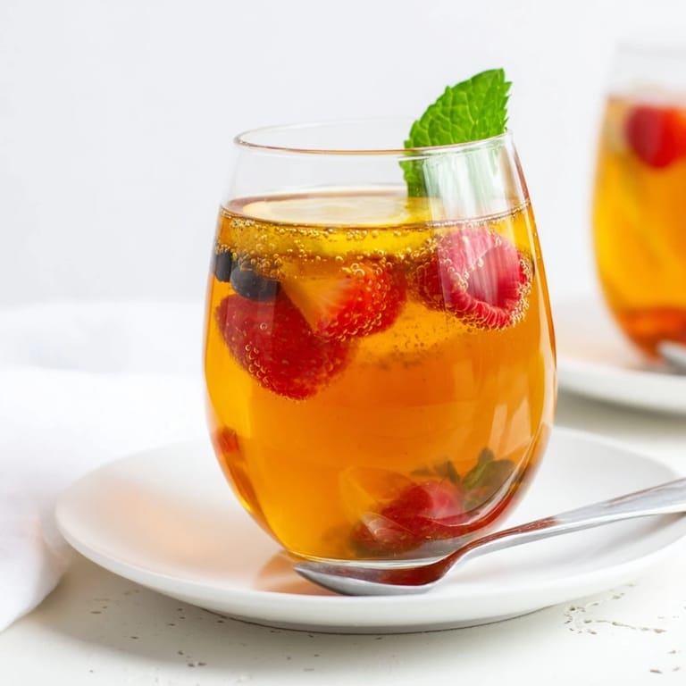 Homemade Kombucha-Style mocktails fizzing with ginger and lime, garnished with fresh herbs.